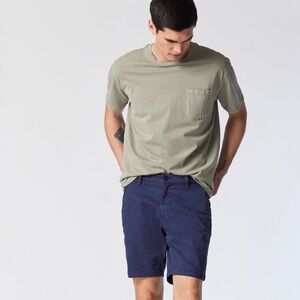 Mavi Mens Flat‎ Front Dark Navy Twill Shorts